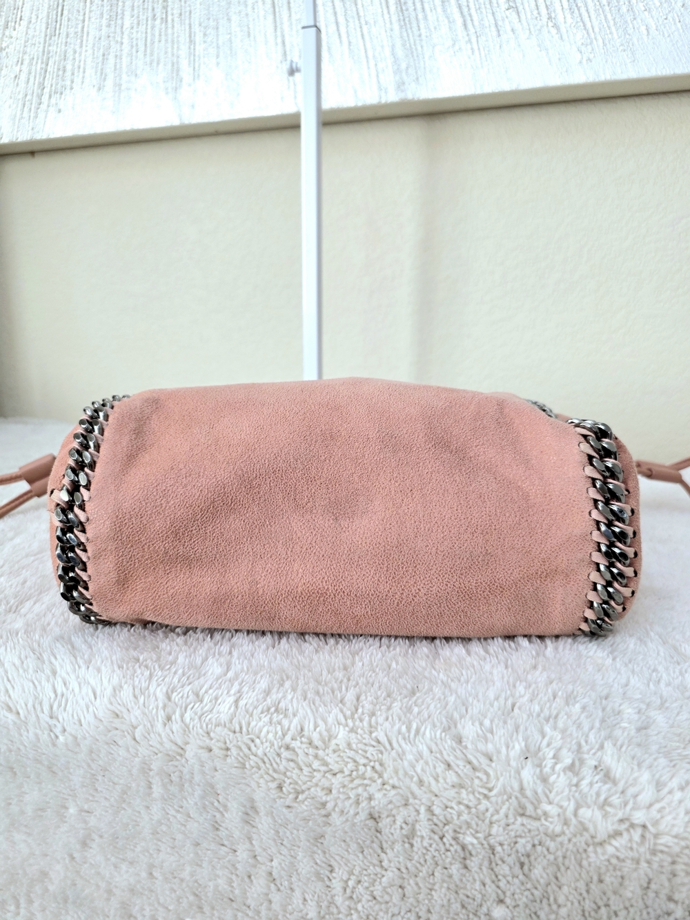 Rare Stella McCartney Falabella Coral Pink Silver Mini Drawstring Pouch Tote - Picture 8 of 16